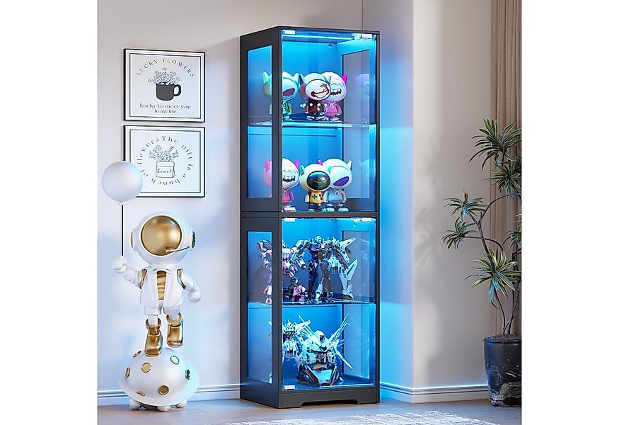 TWSOUL Glasvitrine Ausstellungsschrank mit Glastür&höhenverstellbaren Regal günstig online kaufen