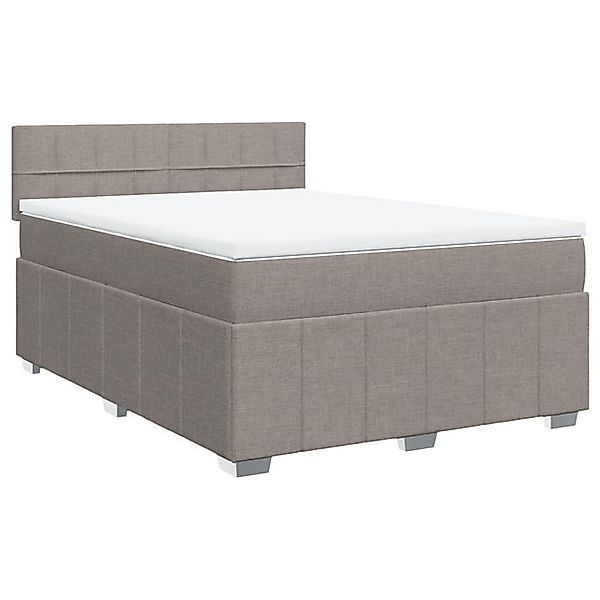 vidaXL Bett Boxspringbett mit Matratze Taupe 140x190 cm Stoff günstig online kaufen