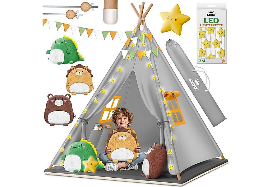 KIDIZ Spielzelt Tipi Zelt für Kinder aus Baumwolle 100x100x160cm Kinderzelt günstig online kaufen