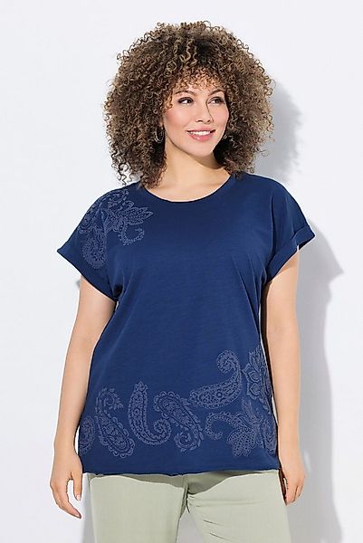 Ulla Popken T-Shirt T-Shirt 3D-Druck Oversized Rundhals Halbarm günstig online kaufen