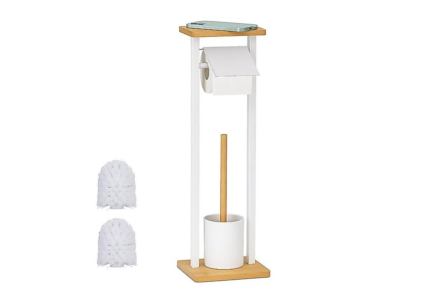 relaxdays WC-Garnitur mit Ablage, weiß günstig online kaufen