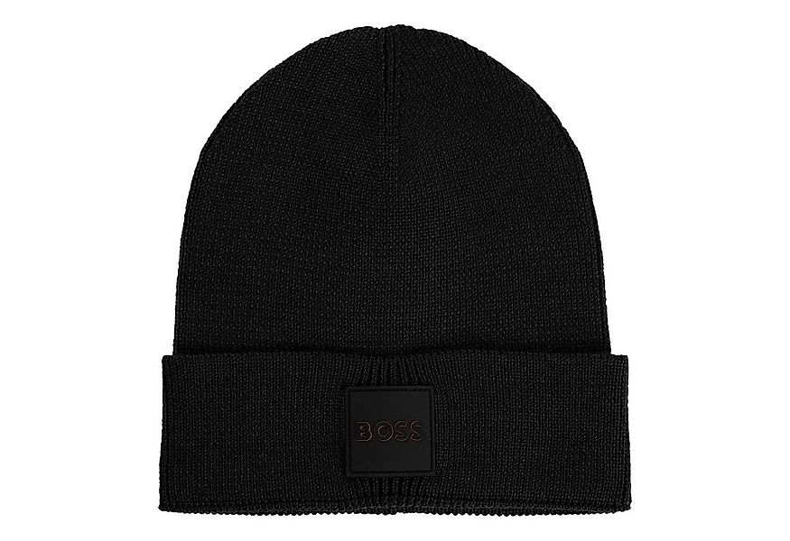 BOSS Strickmütze Foxxy_R_Hat mit aufgenähtem Logo günstig online kaufen