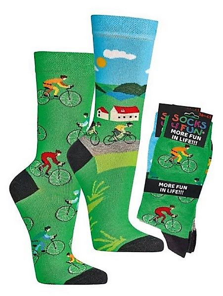 Socks 4 Fun Freizeitsocken Socks 4 Fun Motivsocken Radsport 2-er Bündel (2 günstig online kaufen