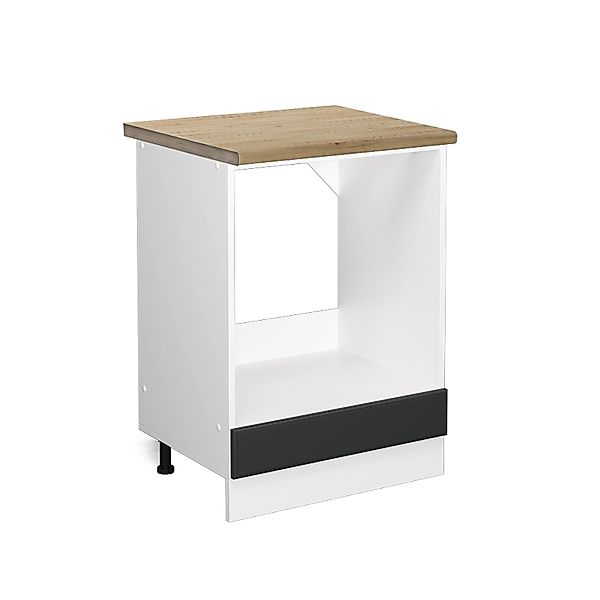 Vicco Herdumbauschrank R-Line Anthrazit Landhaus/Weiß 60 cm AP Eiche günstig online kaufen