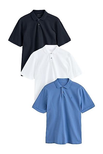 Next Poloshirt Kurzärmelige Piqué-Poloshirts, 3er-Pack (3-tlg) günstig online kaufen