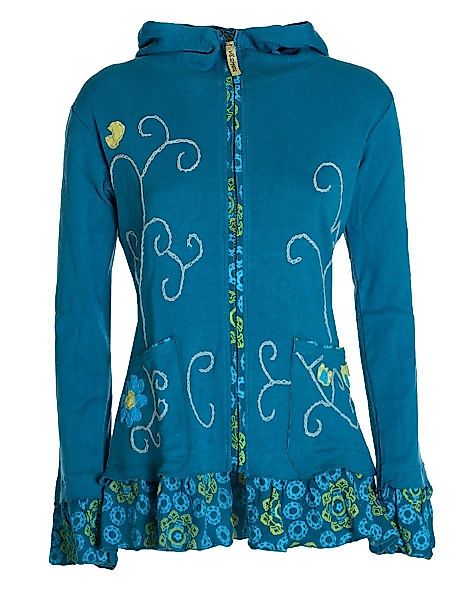 Vishes Kapuzensweatjacke Damen Sommerjacke Blumen-Strickjacke Elfenjacke günstig online kaufen