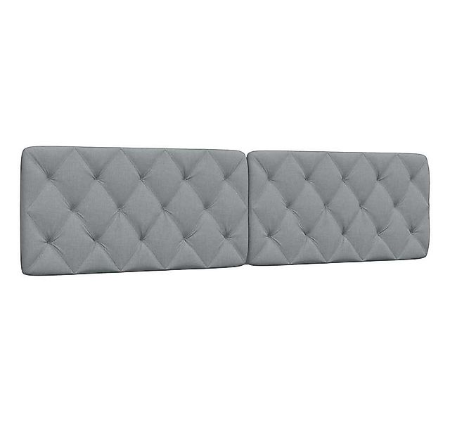 vidaXL Bett Kopfteil-Kissen Hellgrau 200 cm Stoff (1-tlg) günstig online kaufen