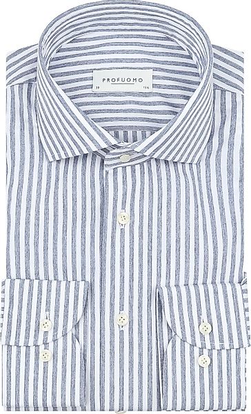 Profuomo Hemd Streifen Blau - Größe 44 günstig online kaufen
