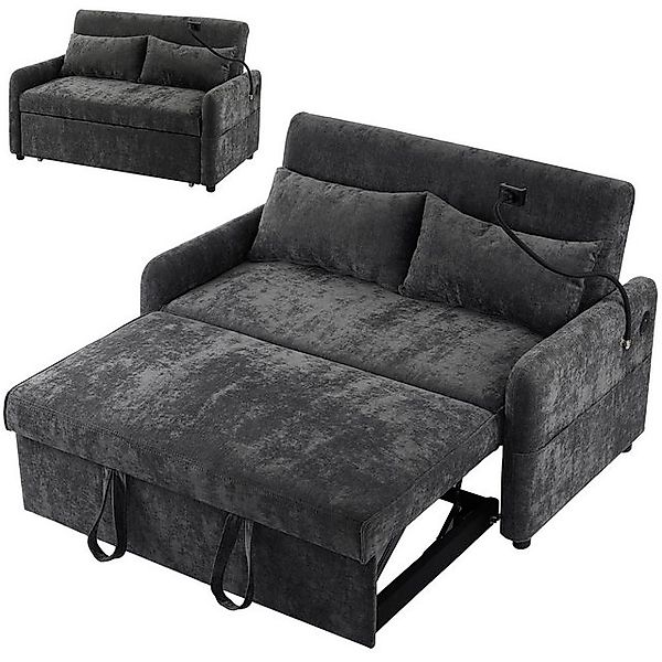 Yorbay Schlafsofa Modern Doppel-Klappschlafsofa mit USB-Lade, Handyhalter,S günstig online kaufen