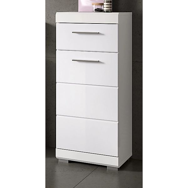 Inn.Furn Badezimmer Kommode in Weiß Hochglanz 37 x 88 cm Shawn günstig online kaufen