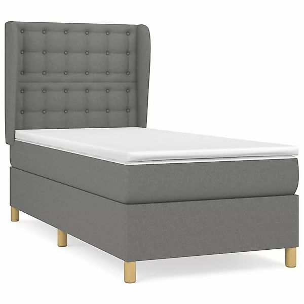 vidaXL Boxspringbett mit Matratze Dunkelgrau 100x200 cm Stoff1372799 günstig online kaufen