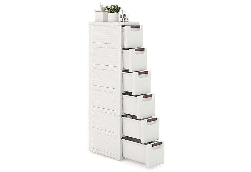 KOMFOTTEU Sideboard, Nischenschrank schmal, Badschrank mit Schubladen & Rol günstig online kaufen