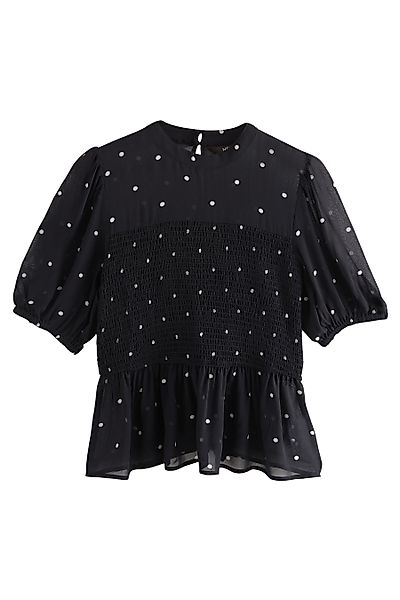 Next Blusenshirt Transparentes, gesmoktes Kurzarmoberteil (1-tlg) günstig online kaufen