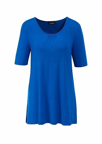 GOLDNER Langarm-Poloshirt "Zeitloses Shirt mit modernem Raffdetail" günstig online kaufen