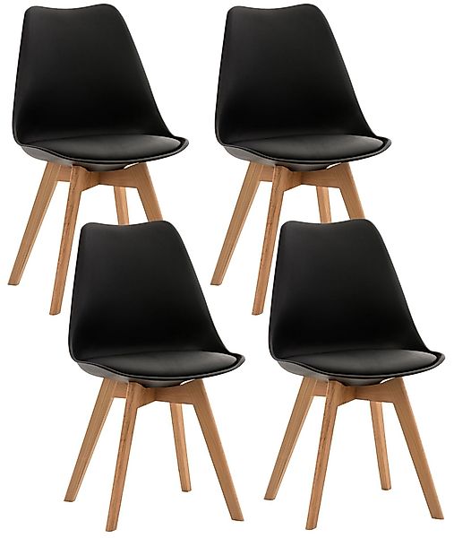 CLP Küchenstuhl Linares (4er Set), Buchenholz-Gestell, günstig online kaufen
