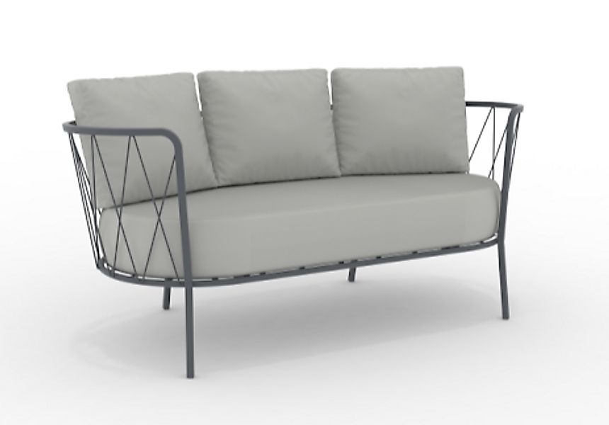 Daisy bequemes 2-Sitzer Loungesofa Outdoor dunkelgrau grau-weiß günstig online kaufen