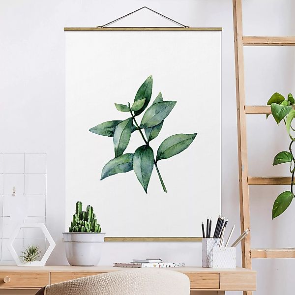 Stoffbild mit Posterleisten Aquarell Eucalyptus III günstig online kaufen