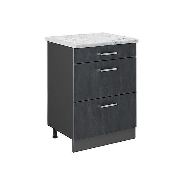 Vicco Unterschrank R-Line, Schwarz Beton/Anthrazit, 60 günstig online kaufen