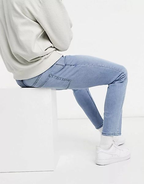 Burton Menswear – Schmal geschnittene Jeans in verwaschenem Hellblau günstig online kaufen