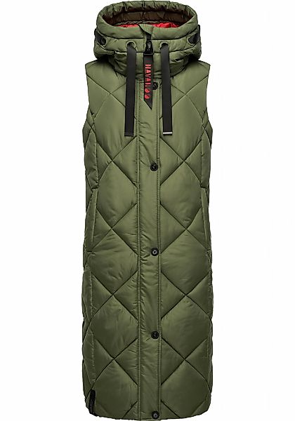 Navahoo Steppweste "Schnuckel" warme Damen Outdoor-Weste lang mit Kapuze günstig online kaufen