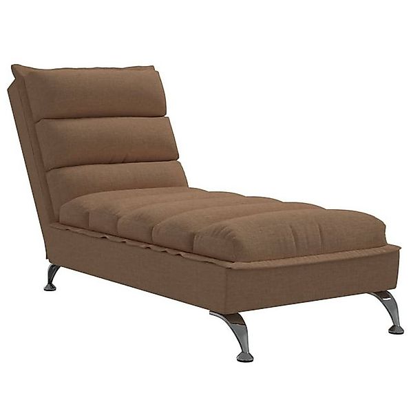 vidaXL Chaiselongue Chaiselongue mit Kissen Braun Stoff, 1 Teile günstig online kaufen