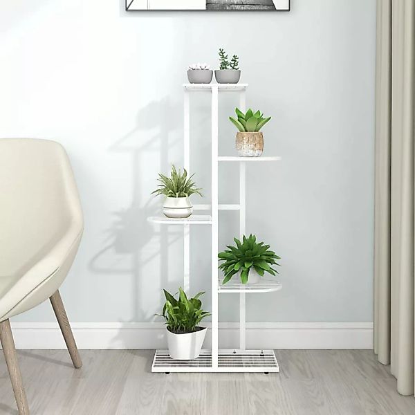 Blumenstender 5-etagen 43x22x98 Cm Weiß Metall günstig online kaufen