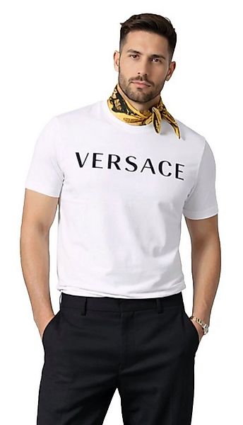 Versace T-Shirt Main Line Stickerei Logo Rundhals Kurzarm Tee Unisex Sofort günstig online kaufen