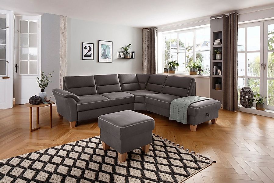 Home affaire Ecksofa Soleo L-Form, komfortabel durch Trapezecke mit Relaxfu günstig online kaufen