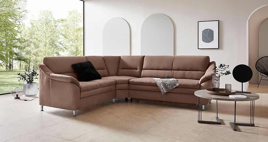 Home affaire Ecksofa "Cardoso L-Form" mit Trapezecke für mehr Sitzkomfort, günstig online kaufen