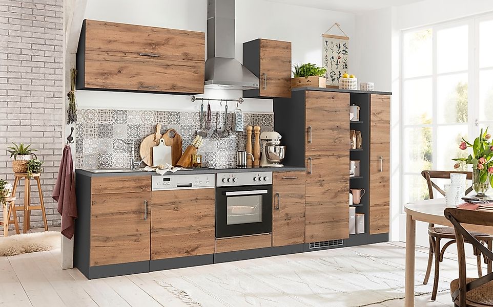 KOCHSTATION Küchenzeile »KS-Colmar« mit E-Geräten, Breite 330 cm günstig online kaufen