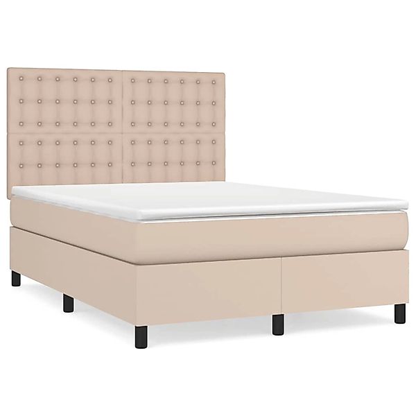vidaXL Boxspringbett Matratze Cappuccino-Braun 140x200cm Kunstleder1466110 günstig online kaufen