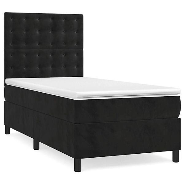 vidaXL Boxspringbett mit Matratze Schwarz 90x190 cm Samt 3143237 günstig online kaufen