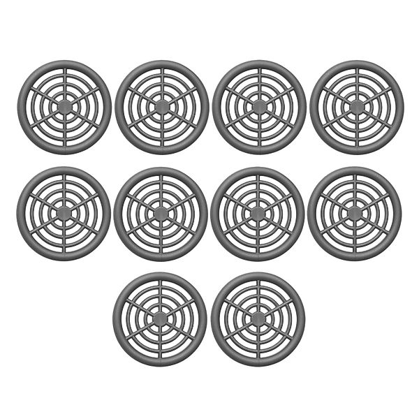 SOTECH 10 Stück Lüftungsrosette Ø48 mm aus Kunststoff Zum Einlassen Silberg günstig online kaufen