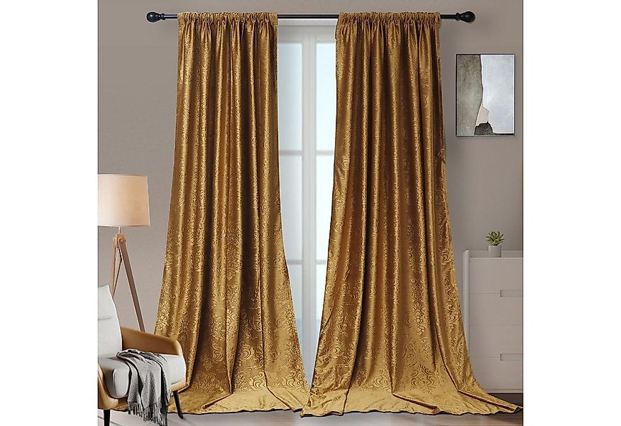 Rosnek Vorhang Luxus, Marokko Crushed Samt, für Schlafzimmer Wohnzimmer Dek günstig online kaufen