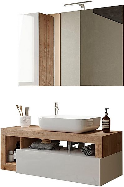 welltime Badmöbel-Set Hamburg, Badezimmerset 2tlg. Breite 110 cm, Badmöbel, günstig online kaufen