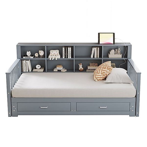 STILVORA Schlafsofa 90/180×190 Bettgestell mit Schubladen und Steckdose aus günstig online kaufen