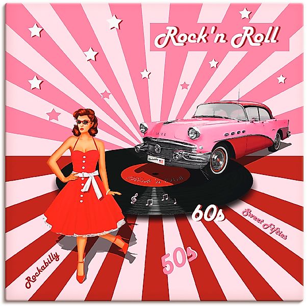 Artland Wandbild »Rock'n Roll die 50er Jahre« Auto 1 Stk. tlg. als Alubild, günstig online kaufen
