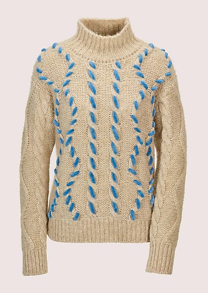 MADELEINE Longpullover "Strickpullover Modischer Grobstrickpullover mit Fol günstig online kaufen