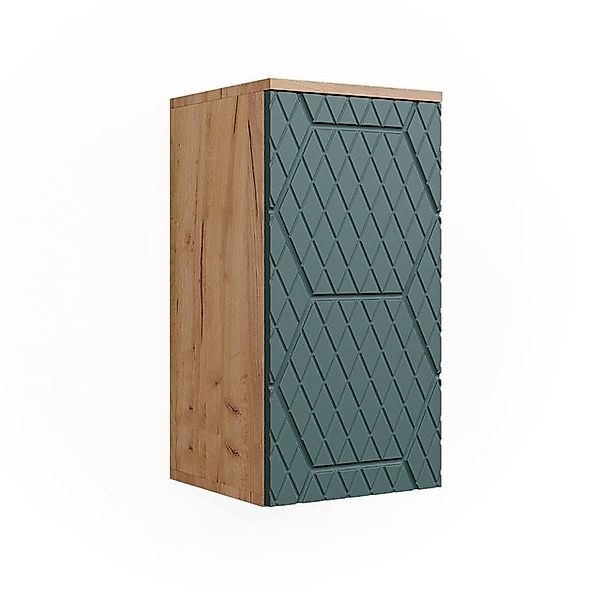 Vicco Badschrank Irma Goldkraft Eiche/Grün 30 x 59 cm 2 Fächer Badezimmer günstig online kaufen