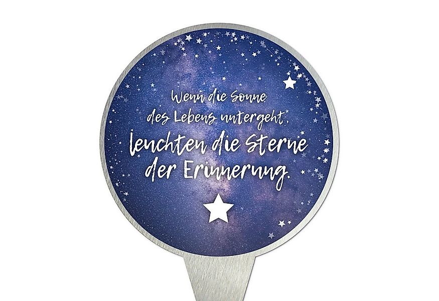 younikat Dekofigur Grabstecker aus Edelstahl I Grabschmuck Rund 16 cm I you günstig online kaufen