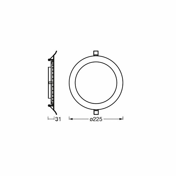OSRAM LED-Deckeneinbauleuchte SLIM, Ø 23 cm, 6.500 K, weiß günstig online kaufen