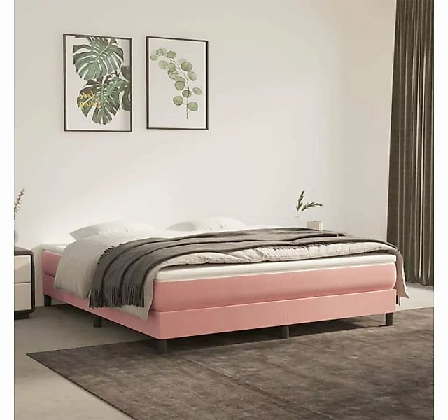 furnicato Bett Boxspringbett mit Matratze Rosa 160x200 cm Samt günstig online kaufen