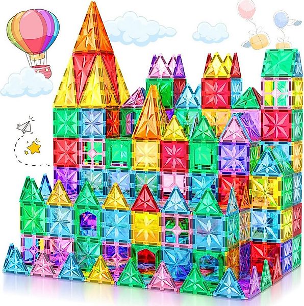 POPOLIC 42 Stück magnetisches Bauset, Magnetische Konstruktionsbeläge Magne günstig online kaufen