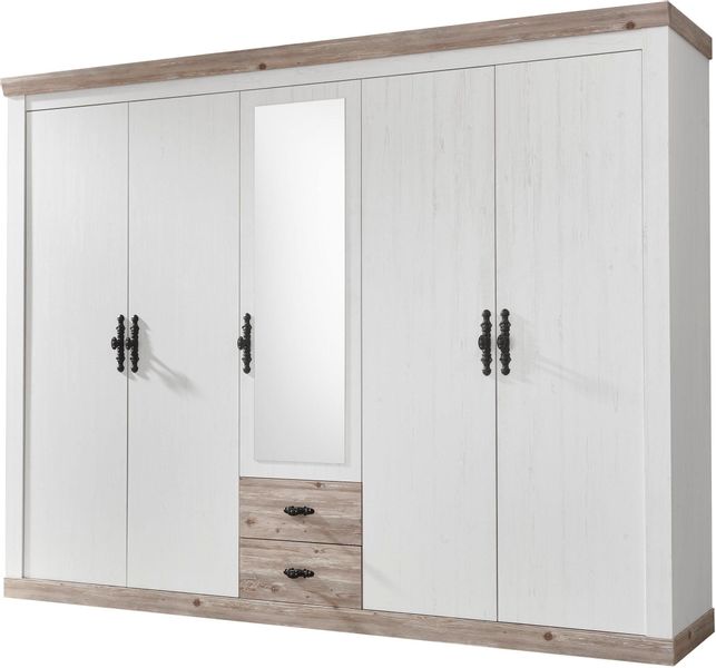 Home affaire Drehtürenschrank "Florenz Landhausschrank,rustikale Metallgrif günstig online kaufen