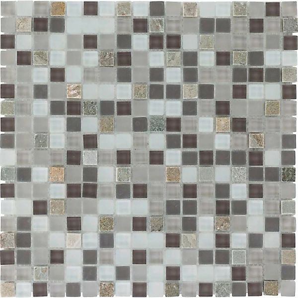 Mosaikmatte Glas Stein Beige Quarzit 30 cm x 30 cm günstig online kaufen