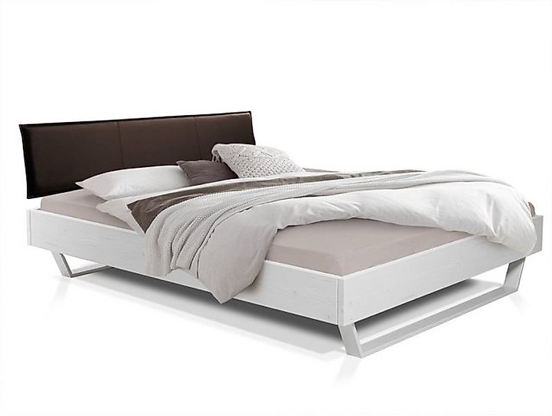 Moebel-Eins Massivholzbett, LUKY Kufenbett mit Polsterkopfteil, Material Ma günstig online kaufen