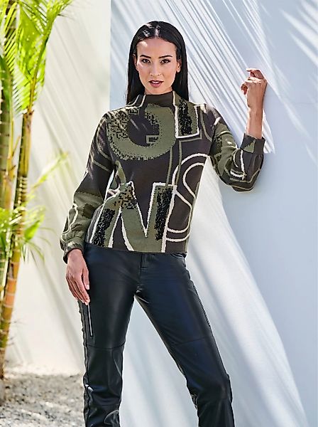 heine Strickpullover "Druck-Pullover" günstig online kaufen