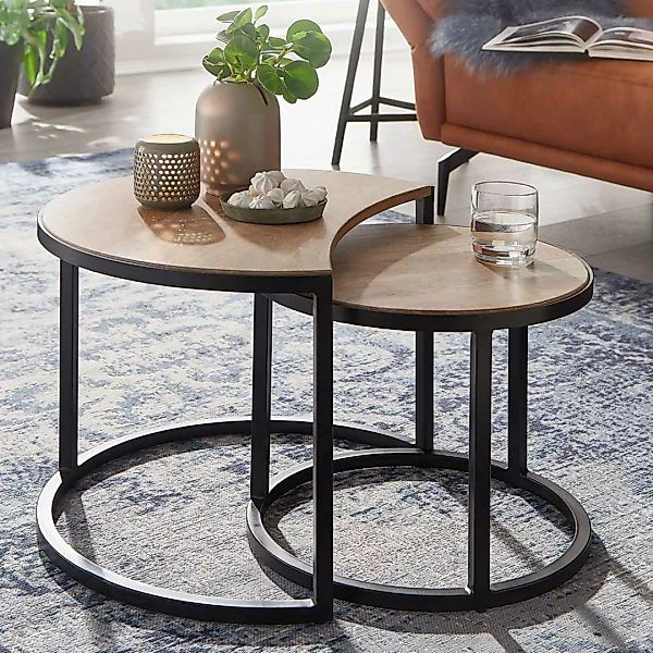 Wohnzimmer Tisch 2er Set 60 cm breit Industry und Loft Stil (zweiteilig) günstig online kaufen