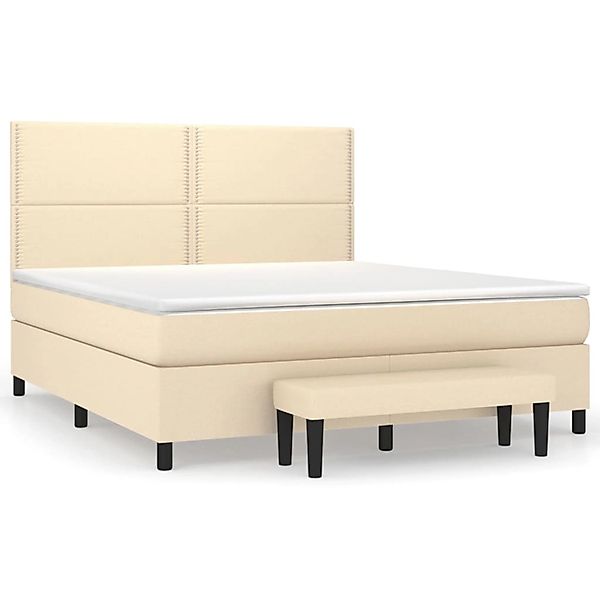 vidaXL Boxspringbett mit Matratze Creme 180x200 cm Stoff1358408 günstig online kaufen