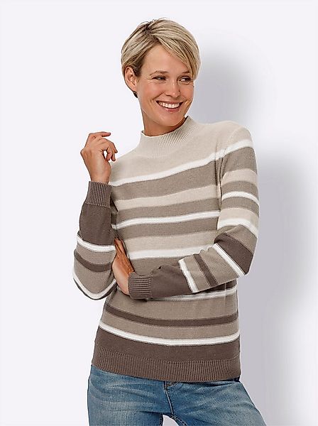 Sieh an! Strickpullover Stehkragen-Pullover Langarm Jersey günstig online kaufen